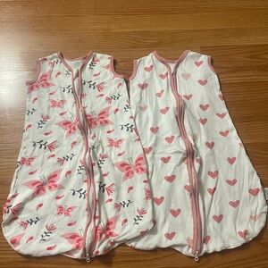 YOOFOSS Pink Butterfly & Heart Sleep Sack Duo